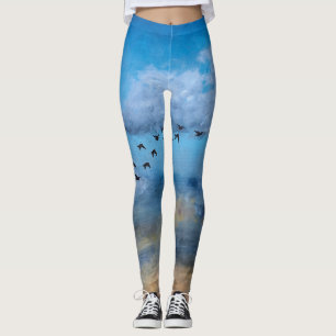 Nubes de pájaros Leggings ornitólogos del cielo ot