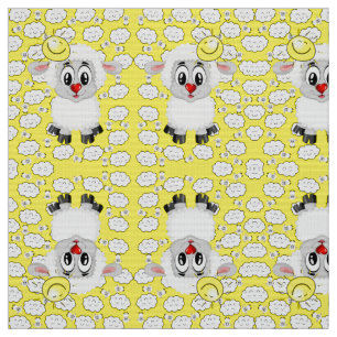 Nubes de sol de oveja tela amarilla