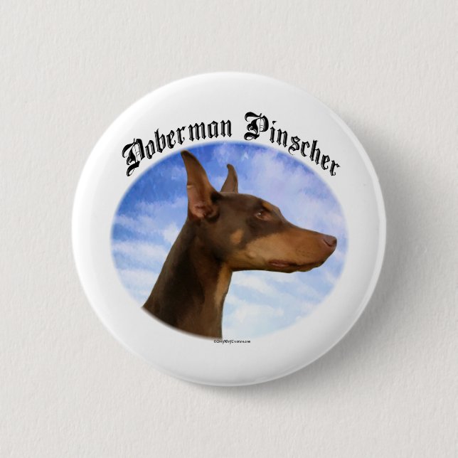 Nubes Doberman Pinscher - Botón (Anverso)
