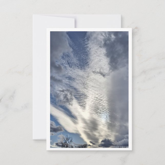 Nubes en el cielo de enero - Tarjeta de nota de la (Anverso)