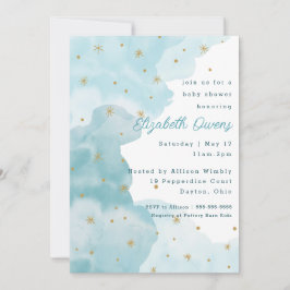 Nubes estrelladas- Azul- Invitación a Baby Shower