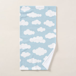 Nubes Pastel Bebé Asético Azul Y Blanco