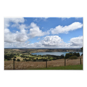 Nubes sobre el lago Gnotuk Camperdown Foto impresa