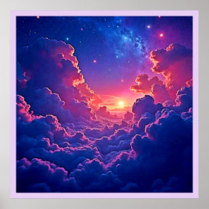 Nubes Soñadoras: Arte Mágico del Atardecer Celesti
