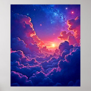 Nubes Soñadoras: Arte Mágico del Atardecer Celesti