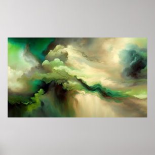 Nubes verdes modernas arte abstracto