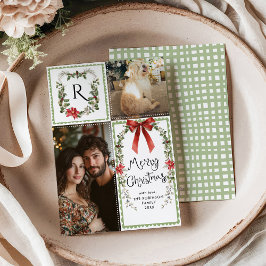 Núcleo del algodón Monograma Bow Feliz Navidad 2 F