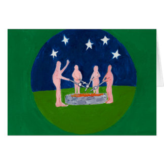 nudistas en la hoguera