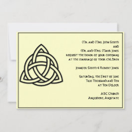 Nudo celta en la invitación a la boda de marfil ne