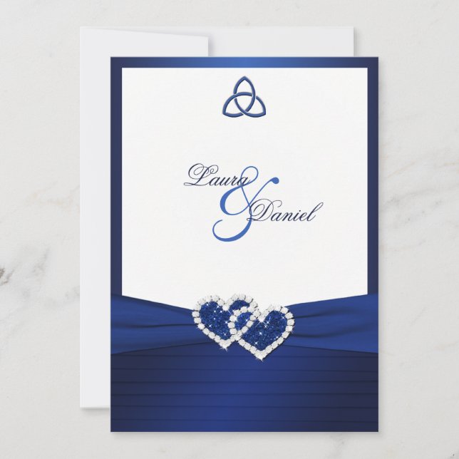 Nudo de amor céltico en la invitación del azul del (Anverso)