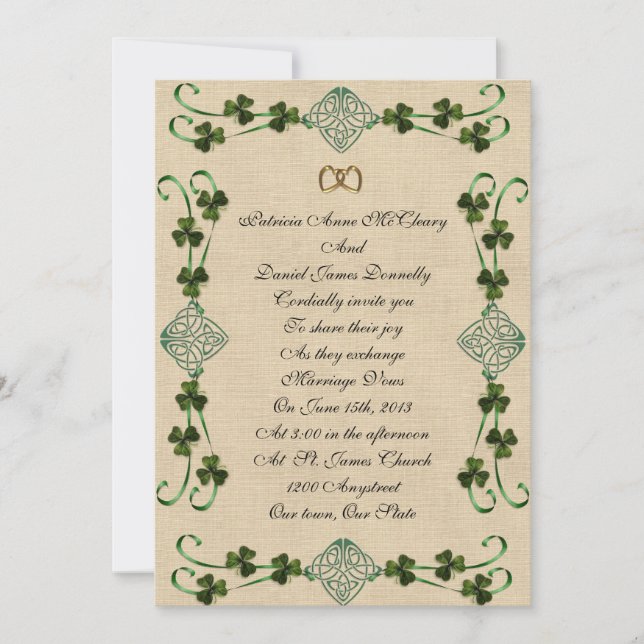 nudo de unidad de invitación a boda irlandesa (Anverso)