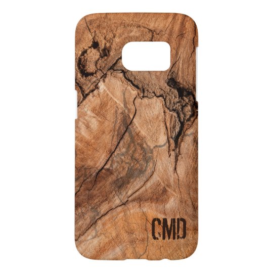 Nudos de madera cones monograma modernos funda samsung galaxy s7