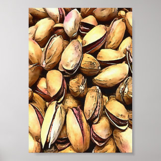 Nueces de Pistachio Arte de contorno negro