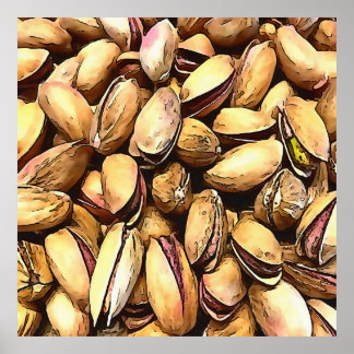 Nueces de Pistachio Arte de contorno negro