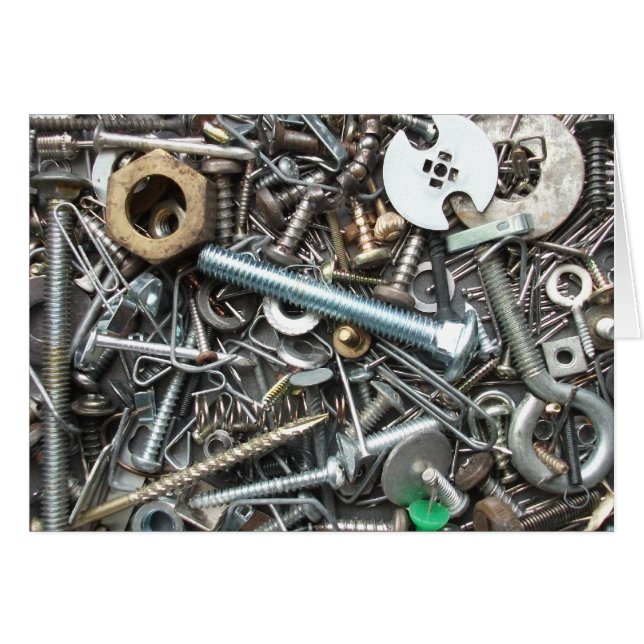 Nueces, pernos, uñas y una tarjeta más en blanco (Anverso (Horizontal))