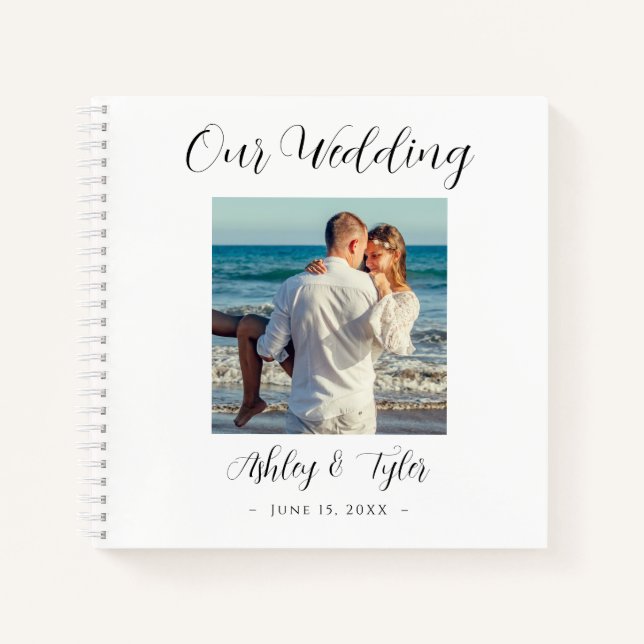 Nuesta Boda, Nombres en Letra Script, Fecha, Libro (Anverso)