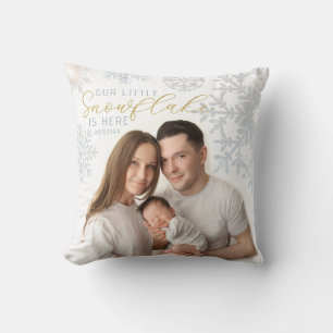 Nuestra Almohada de Foto de Bebé Copo de Nieve