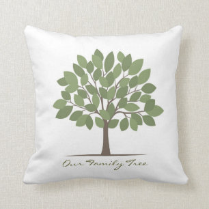 Nuestra almohada del árbol de familia - hojas