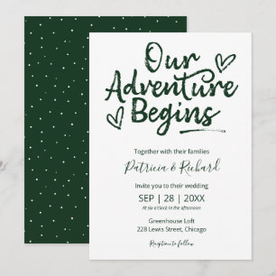 Nuestra aventura comienza Invitación de boda rústi