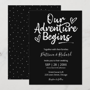Nuestra aventura comienza Invitación de boda rústi