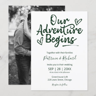 Nuestra Aventura Comienza Invitación de Boda Rústi