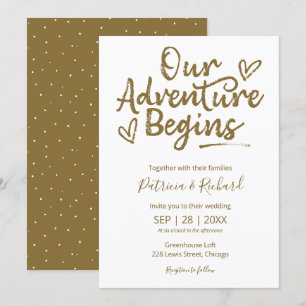 Nuestra aventura comienza Invitación de boda rústi