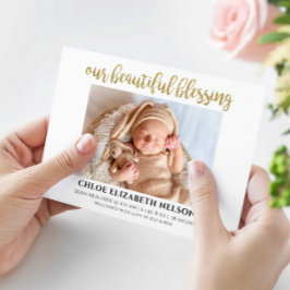 Nuestra bella bendición Nacimiento Elegante Oro