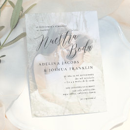 Nuestra Boda Caligrafía Moderna Invitación de Boda