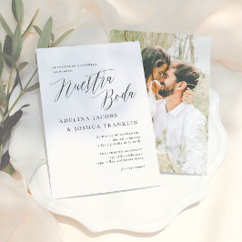 Nuestra Boda Caligrafía y Foto Invitación de Boda