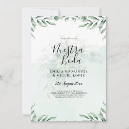 NUESTRA BODA Greenery Invitación de BODA española