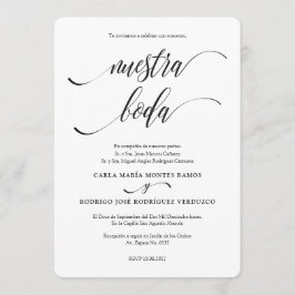 NUESTRA BODA Invitación a una boda española editab
