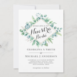 Nuestra Boda Invitación Eucalyptus Verde Moderno