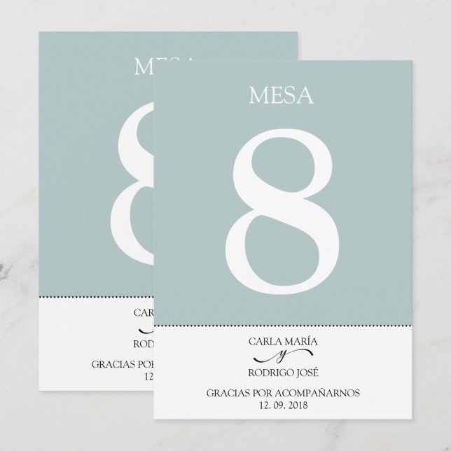 NUESTRA BODA Número de Mesa Editable en Español (Anverso / Reverso)