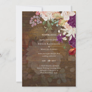 NUESTRA BODA Plum Fall Floral Boda español