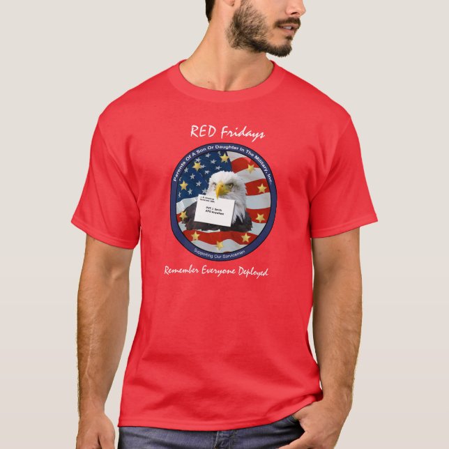 ¡Nuestra camisa ROJA oficial de viernes! (Anverso)