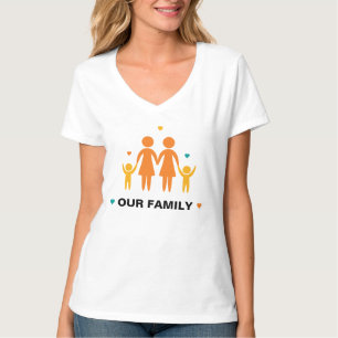 Nuestra Camiseta Lesbiana Familiar (2 Niños)