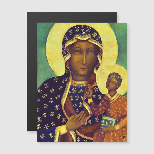 Nuestra dama de Czestochowa Icono de la Madona Neg (Anverso/Reverso)