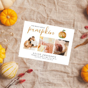 Nuestra dulce calabaza foto bebé Invitación