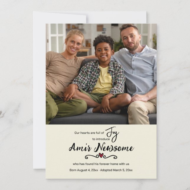 Nuestra familia abraza la Invitación de adopción d (Anverso)