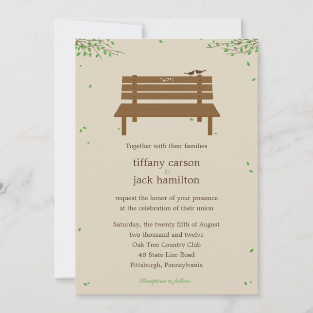 Nuestra invitación a la boda en el banco (Anverso)