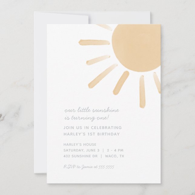 Nuestra invitación a la fiesta de cumpleaños bajo  (Anverso)