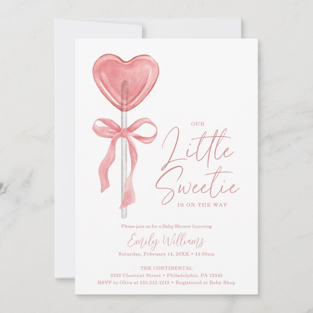 Nuestra invitación a San Valentín en Baby Shower (Anverso)