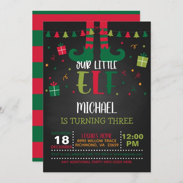 Nuestra invitación al cumpleaños de nuestro pequeñ (Anverso / Reverso)