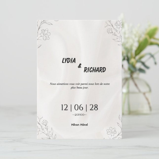 Nuestra Invitación de Boda para un Día Hermoso (Anverso de pie)