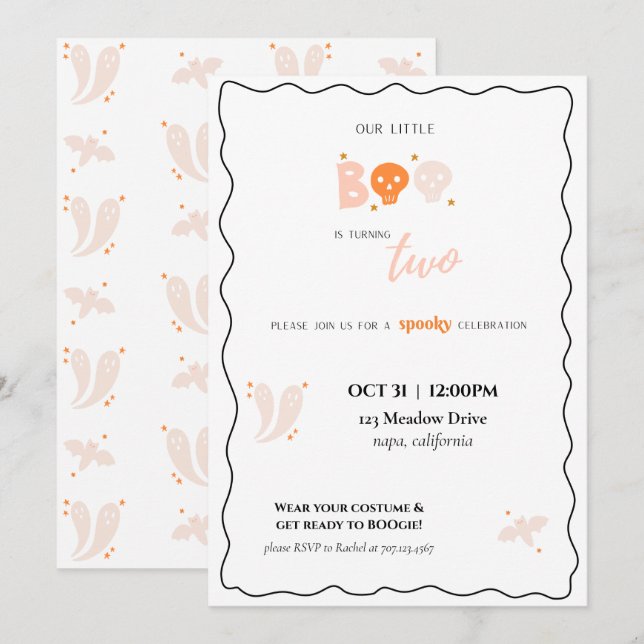 Nuestra invitación de cumpleaños de un niño pequeñ (Anverso / Reverso)