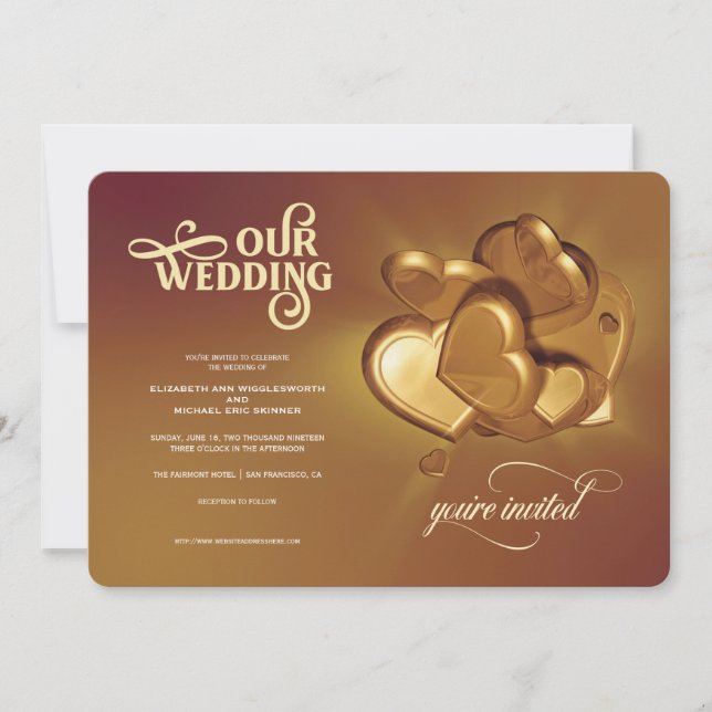 Nuestra invitación de oro Boda (Anverso)