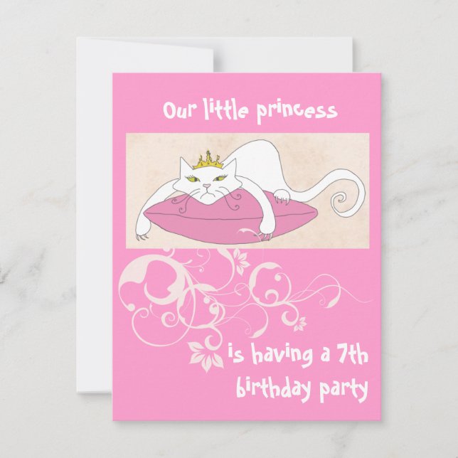 Nuestra invitación para cumpleaños de princesa. (Anverso)