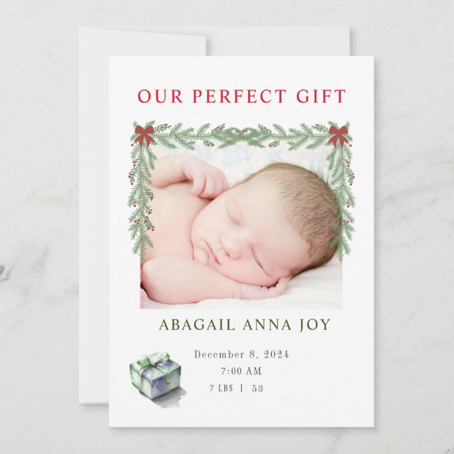 Nuestra Invitación perfecta para bebés con regalo (Anverso)