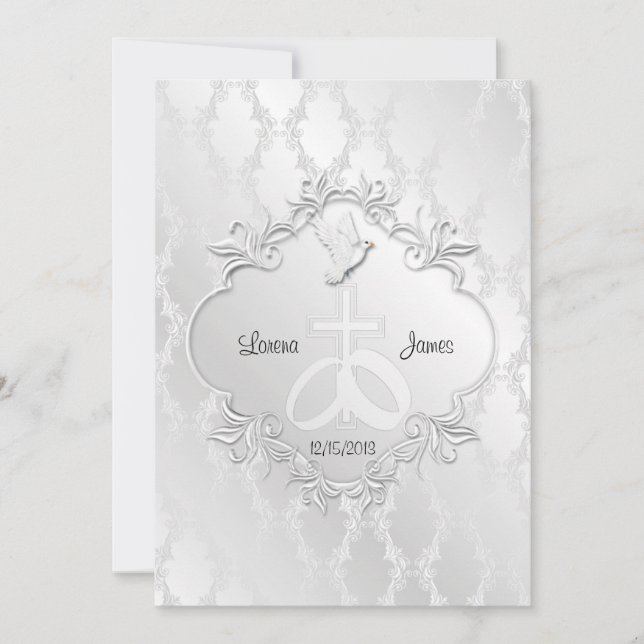 Nuestra invitación religiosa de la boda del amor (Anverso)