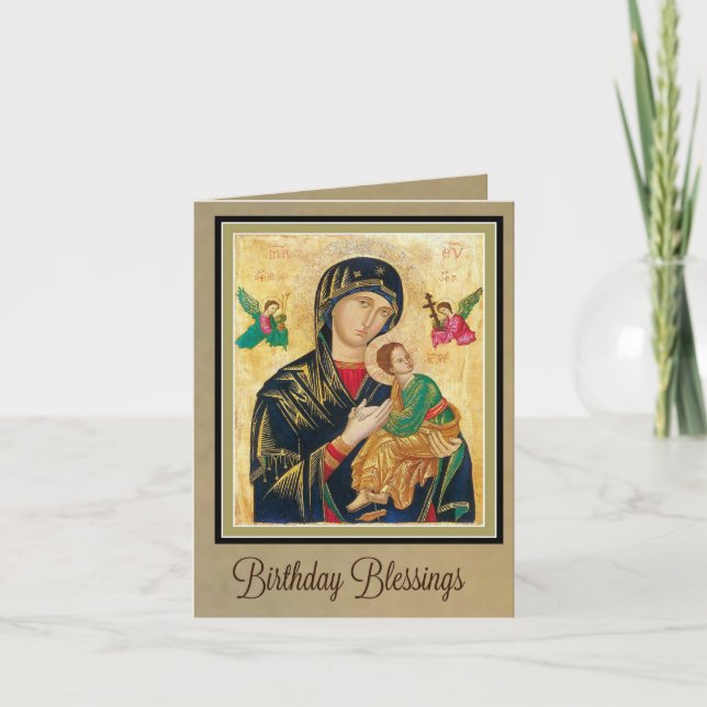 Nuestra Madre de la Ayuda Perpetua Tarjeta de Cump (Anverso)